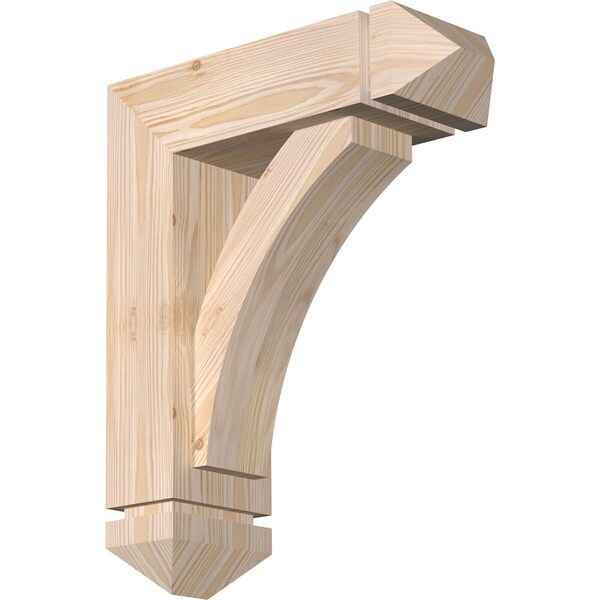 Ekena Millwork Thorton Arts and Crafts Smooth Bracket w/ Offset Brace, Douglas Fir, 5 1/2"W x 16"D x 20"H BKT0604X16X20THR03SDF - main